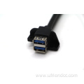 Double USB3.0 male Panel Mount to IDC Cable